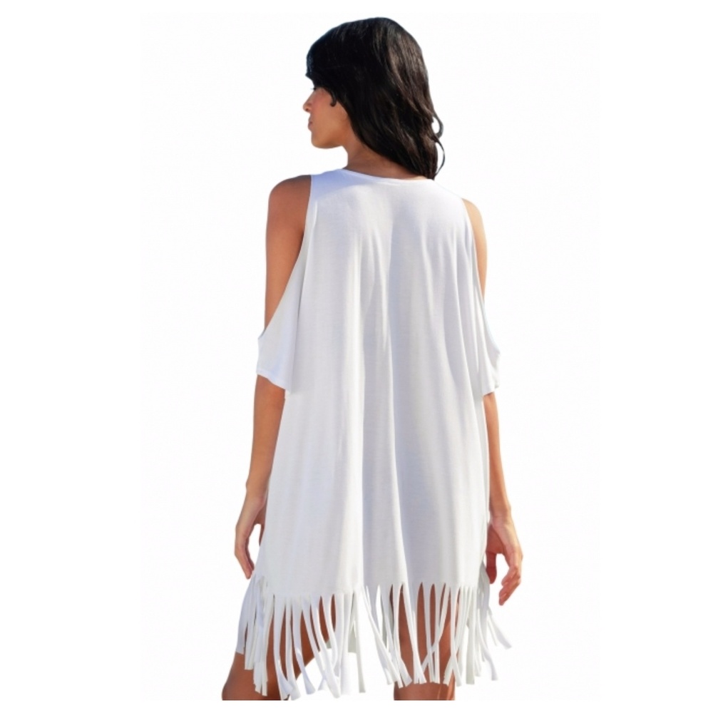 🍁White Loose Fit Take me to the BEACH Cover up - Picture 5 of 8
